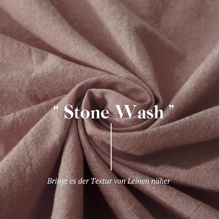 Набір постільної білизни SOULFUL 155x220 з бавовни (4 шт.): 2x 135x200 + 2x 80x80, з блискавкою, текстура як Stone Washed Leinen, цегляно-червоний колір