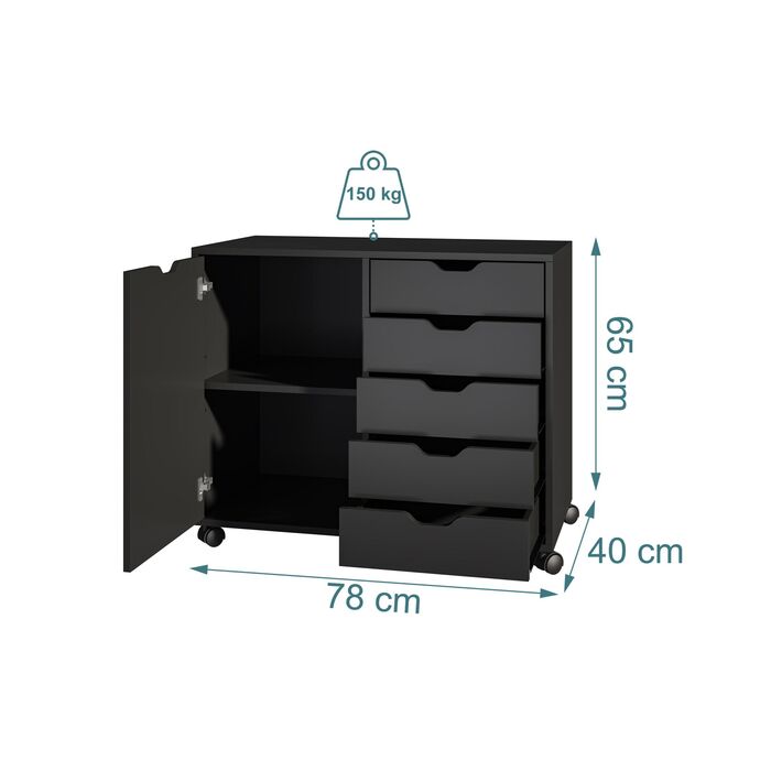 Relaxdays Роликовий контейнер з шухлядами та відсіками