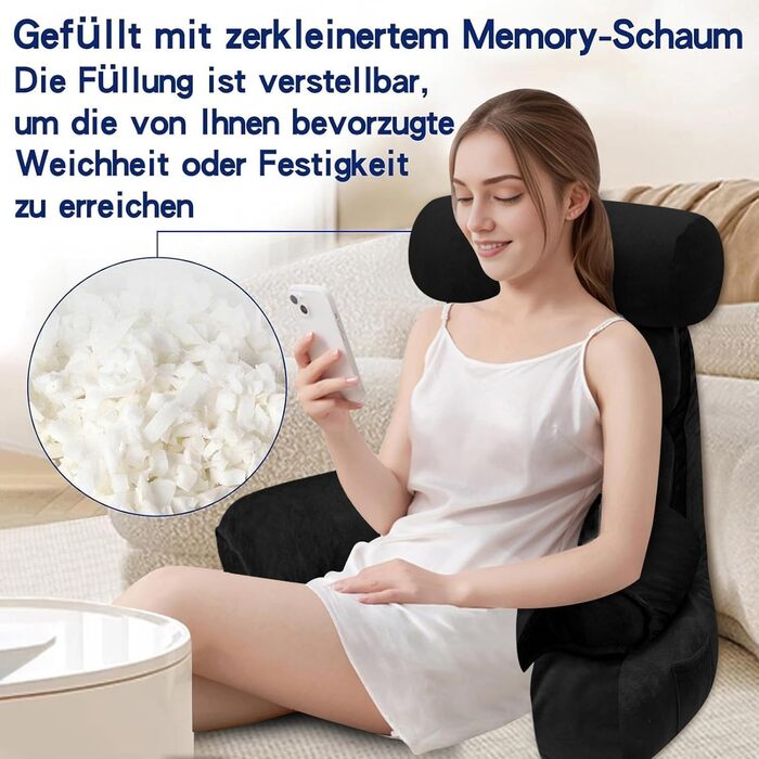 Підлогове крісло-мішок для читання з підлокітником, 67x30 см (65x23 см), чорний