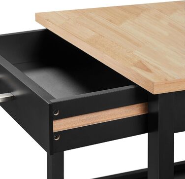 Кухонний візок Yaheetech на колесах з шафкою та полицею, 55x45x89 см, білий (чорний)