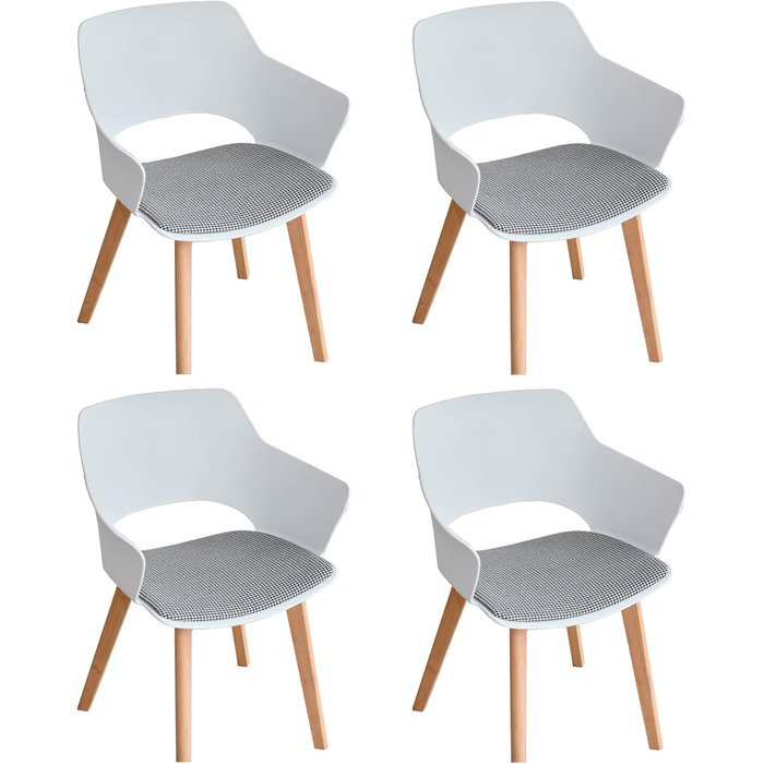 Набір з 4 кухонних стільців GrandCA HOME з масивних дерев'яних ніжок, м'яке сидіння, зелений колір