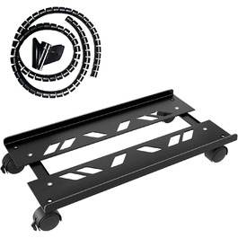 Стійка для ПК з металу, підставка для комп'ютера, регульована підставка для CPU, універсальна мобільна стійка з колесами для під столом