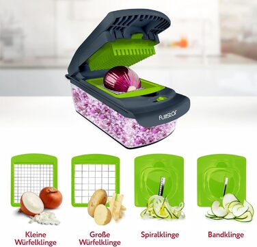 Набір для нарізки овочів та фруктів 4-в-1 (білий) – спіралізатор, шинкувальник, нарізувач, кубик