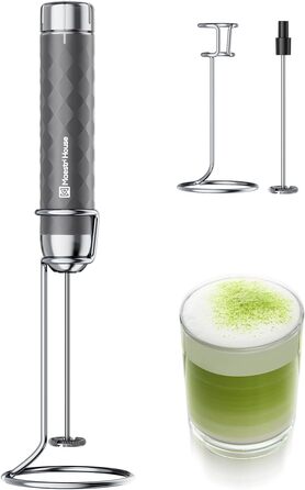 Електричний пінний балон Maestri House LunaFro 2.0 (сірий): бездротовий міксер з регулюванням швидкості та нержавіючою сталею