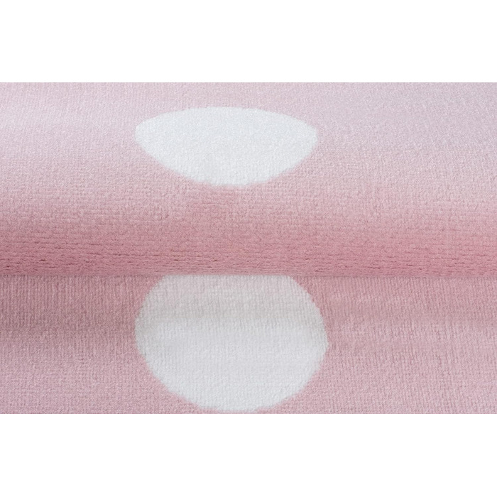 Дитячий килим з коротким ворсом Дитяча Рожево-біла пастельні сучасні геометричні кола Dots Ігровий килимок OEKOTEX 180 x 250 см