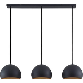 Підвісний світильник Lindby 'Tarjei (Модерн) чорного кольору з металу для вітальні та їдальні (3 полум'я, Е27) - стельовий світильник, обідній настільний світильник, підвісний світильник, підвісний світильник, світильник для вітальні