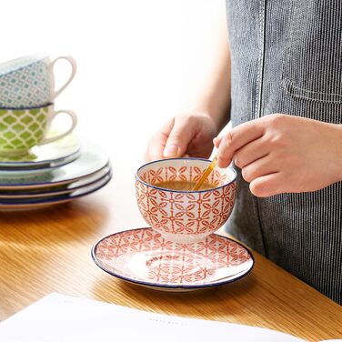 Набір кавовий порцеляновий Vancasso Macaron, 12 предметів, для 4-12 осіб: 12 чашок, 12 підставок, 12 десертних тарілок