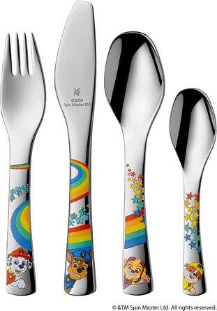 Набір дитячого посуду WMF Paw Patrol 6-частинний з нержавіючої сталі, від 3 років, Cromargan® та набір посуду з єдинорогом