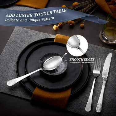 Набір столових приборів DRAGON RIOT Gold 30 предметів: нержавіюча сталь, для 6 осіб, з ножем, виделкою, ложкою, для дому, ресторану, вечірки.