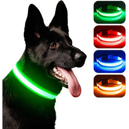 Світлодіодний нашийник для собак, iTayga USB, водонепроникний, 3 режими, зелений, L (39-59 см)