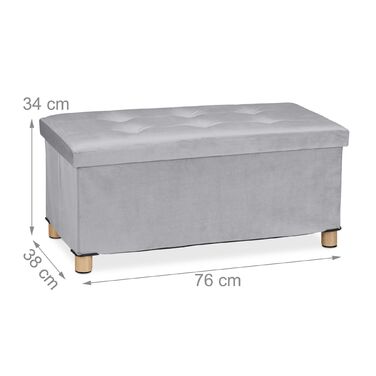 Лавка Relaxdays з оксамитовим покриттям та дерев'яними ніжками