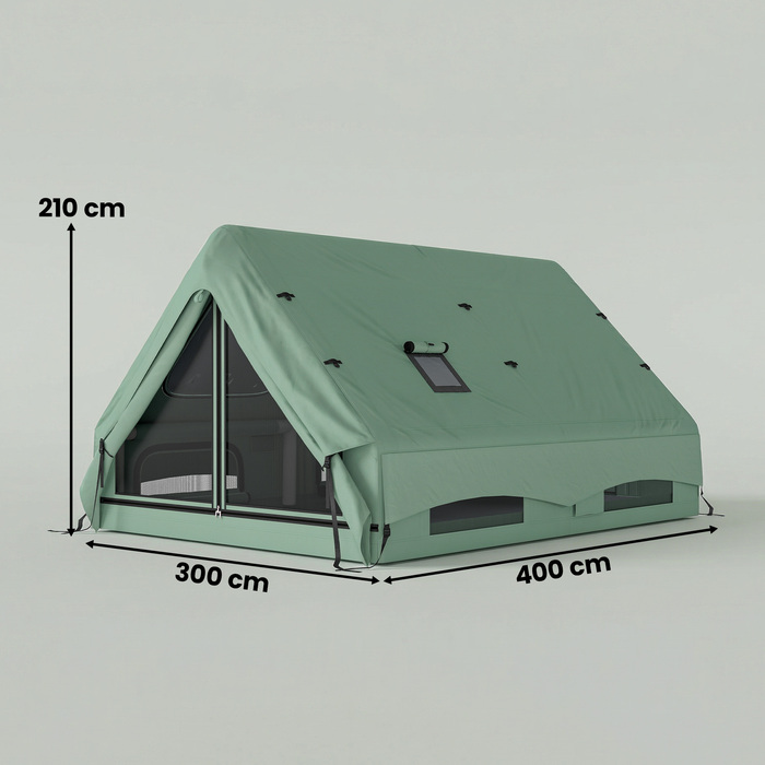 Надувний намет для 8-10 осіб, швидке встановлення, всесезонний, водонепроникний, стійкий до подряпин, з отвором для димоходу та вікном у даху