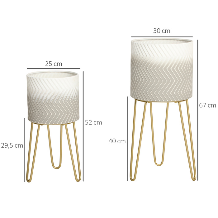 Outsunny Flower Pots Набір з 2 підставок для рослин Рамка кашпо для вітальні та балкона Металевий сучасний дизайн