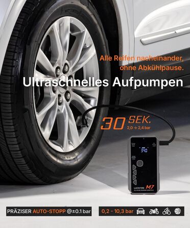 Портативний пусковий пристрій Smart Starthilfe Powerbank для автомобіля 12V з компресором, 150 PSI, 60Wh - для бензинових та дизельних двигунів до 8,5L та 6,5L відповідно