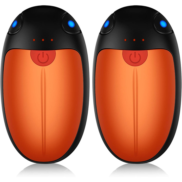 Електричні грілки для рук VTHW, набір 2 шт. - 20 годин тепла, USB, 3 температурні режими, для спорту та Raynaud's, помаранчевий