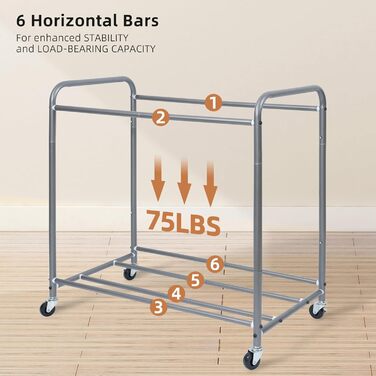 Сортувальник для білизни STORAGE MANIAC з 3 відділеннями, 136 л, на міцних колесах, знімні кишені, органайзер для одягу, кошик для сортування білизни (Чорний)