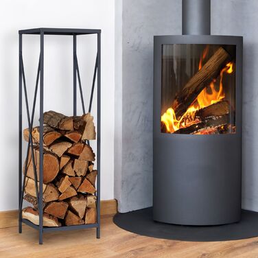 Стильна металева полиця для дров Relaxdays