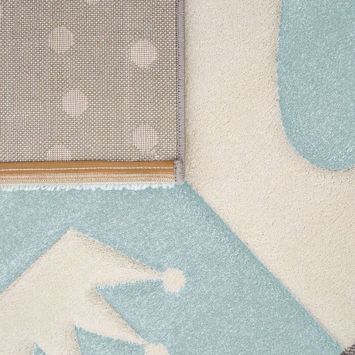 Домашній дитячий килим TT, килим для хлопчиків і дівчаток, дитячий килим в горошок, зірка, 3D смуга, Колір Розмір (160 см, круглий, синій, 2)