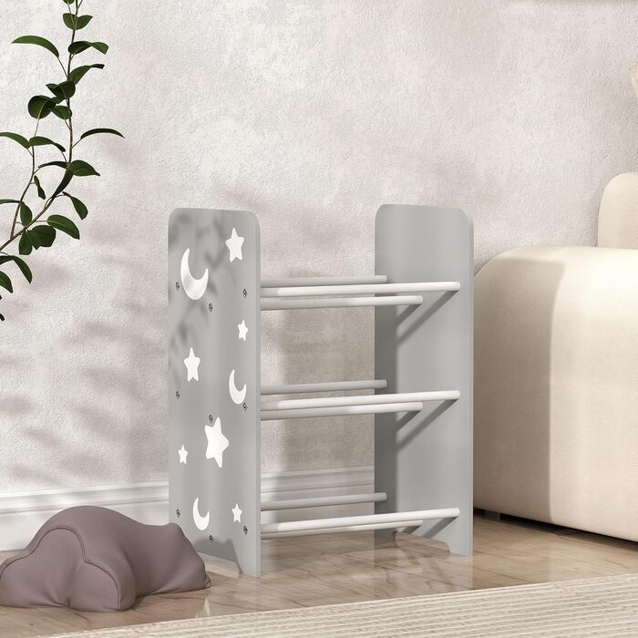 Полиця для іграшок Kinderregal для дітей старше 3 років, сіра, з 6 коробками з фетру, органайзер для іграшок, 43x30x60 см