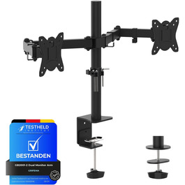 Підставка для монітора GRIFEMA Dual Arm - 2 монітори, 13-32 дюйми, регулювання висоти, поворот, VESA 75x75/100x100, до 9 кг