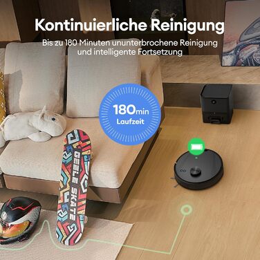 Робот-пилосос Ultenic T10 Lite з функцією миття, LiDAR-навігація, 5000Pa потужність всмоктування, 180 хвилин роботи, для шерсті тварин, килимів та твердих підлог