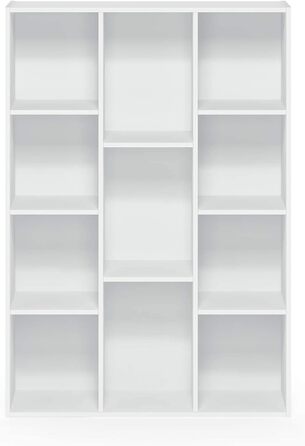 Відкрита книжкова шафа Furinno з 11 відділеннями, 23,88 x 73,91 x 105,92 см 23,88 x 73,91 x 105,92 см Білий