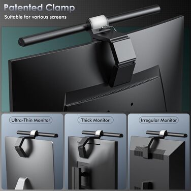 Quntis Лампа для монітора з підсвічуванням 42,5 см, RGB, з пультом дистанційного керування, регулювання яскравості та колірної температури, для офісу та дому