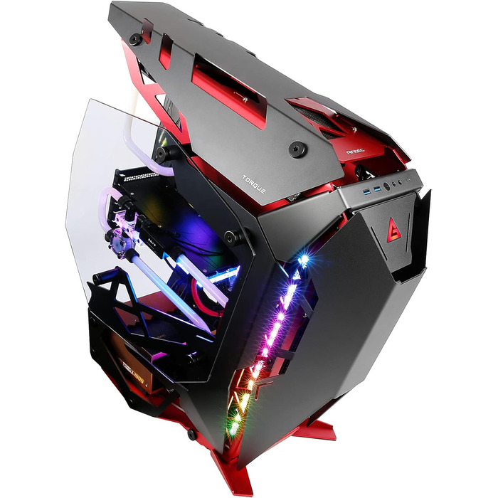 Ігровий корпус Antec Torque Midi-Tower чорний/червоний, алюмінієвий, підтримка ATX/EATX/ITX/Micro ATX