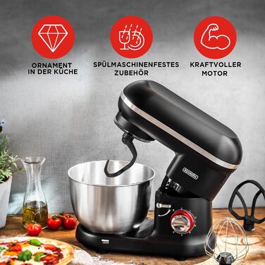 Кухонний комбайн Classic Kitchen Chef - міксер, робот-кухар 4.5 л, 1300 Вт (чорний)