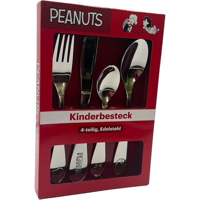 Набір дитячого посуду Kinderbesteck з гравіюванням - персоналізований посуд з іменем або датою від GEDA LABELS (Peanuts)