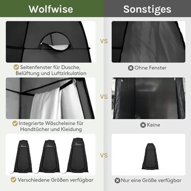 Складана душова кабіна-намет WolfWise для кемпінгу та переодягання, водонепроникний приватний намет-туалет з UV-захистом, 120x190 см, зелений/синій