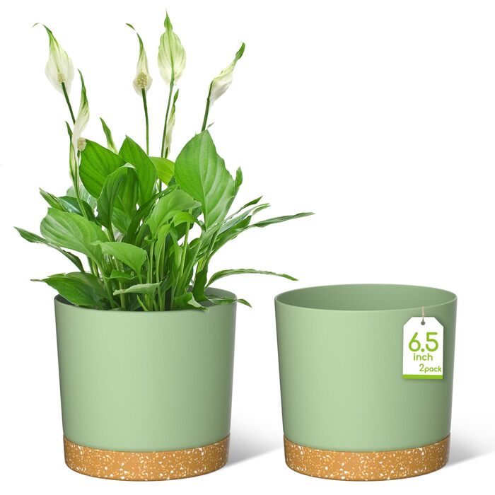 Набір горщиків для квітів ZMTECH 30,5 см (2 шт.) - пластикові, з піддоном, для дому та саду