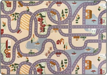 Ігровий килимок Primaflor Village - 140x200 см, зроблено в Європі, вуличний мотив, високоякісний килимок для дитячих кімнат (95x133 см)