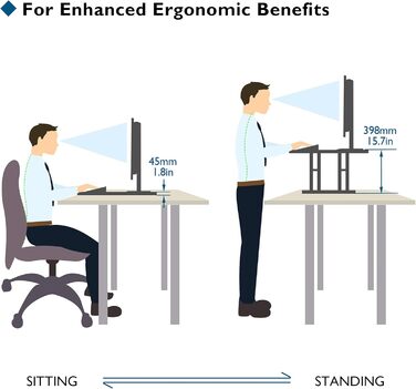Стіл-трансформер BONTEC: регульована висота, платформа 67x47 см, до 8 кг