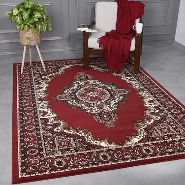 Класичний східний килим VIMODA щільного плетіння для вітальні червоного бежевого кольору, розміри120x170 см (160x230 см)