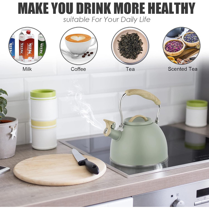 Півників чайник для індукційних плит, 3 л, нержавіюча сталь, чайник-свисток з нержавіючої сталі, для газових, індукційних та електричних плит