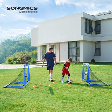 Тренувальні футбольні ворота SONGMIC 2 шт 90x120 см сині