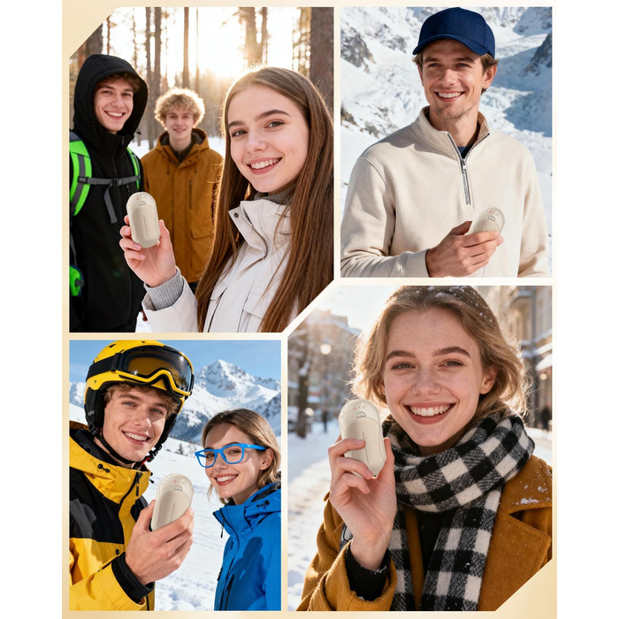 Електричний підігрівач для рук Bosoner: комплект 2 шт., 6000mAh, USB, портативний, теплий подарунок для чоловіків та жінок