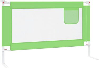 Бортик для ліжка дитячого vidaXL 200x25 см, зелений - захист від випадання, тканинний бортик для малюка
