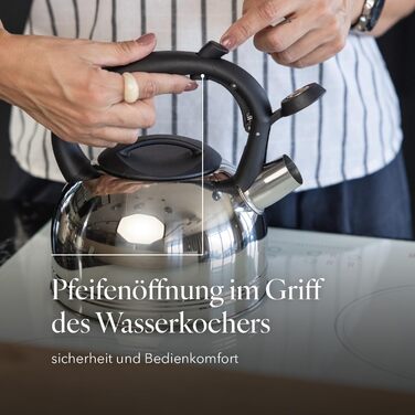 Чайник FLORINA Fenny Satin Induktion 2.5L з нержавіючої сталі, сріблястий