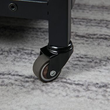 Двоярусний стіл для принтера Padma House з універсальними роликами 45 x 35 см, чорний. Модель SZCJ-20401-BK