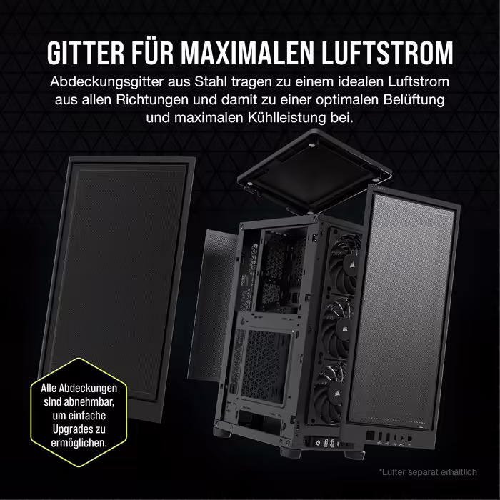 Корпус Corsair 2000D Airflow Mini ITX - Сітчаста сталь - 3 слоти для графічного процесора - Оптимізоване охолодження - Передній ввід/вивід - Чорний