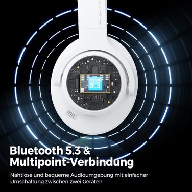 Накладні Bluetooth-навушники SoundPEATS, гібридні мікрофони ANC, ENC, 40-міліметровий динамік, акумулятор 123 год