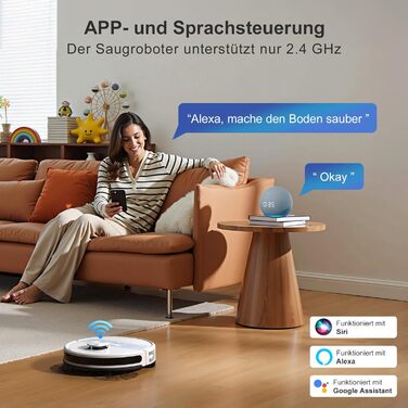 Робот-пилосос Lubluelu 3-в-1 з функцією миття, 4500Pa, лазерна навігація, 5 карт, 55dB, для твердих підлог, килимів та шерсті тварин (SL60D)