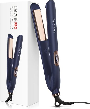 Випрямляч для волосся 2 в 1 та іонний випрямляч PARWIN PRO BEAUTY Hair Straightener, випрямляч з нанотитановим покриттям, широка шовковиста нагрівальна пластина, з РК-дисплеєм, 130C-230C