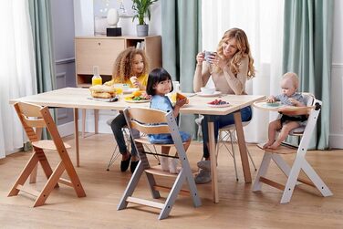 Дитячий стільчик Kinderkraft ENOCK 3 в 1: регульована спинка, захисний бампер, для дітей від 6 місяців до 10 років (чорний)