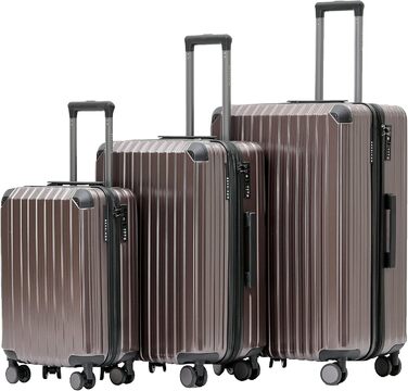 Набір валіз Münicase M816 TSA: 3 шт. (Coffee), з TSA-замком, телескопічним ручками та жорстким корпусом