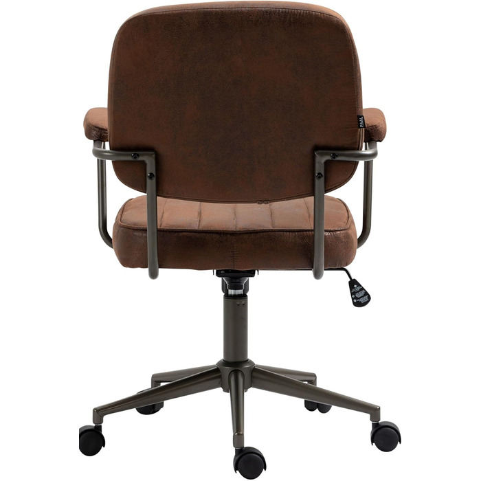 Ергономічне крісло для офісу CLP Natrona I - регульована висота, поворот на 360°, функція гойдання, м'яке сидіння, легкопрохідні ролики, колір: коньяк