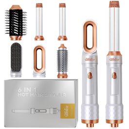Мультистайлер для волосся 7 в 1 UKLISS Hairstyler Pro: фен, автоматична плойка, кругла щітка та випрямляч для професійного стайлінгу, білий
