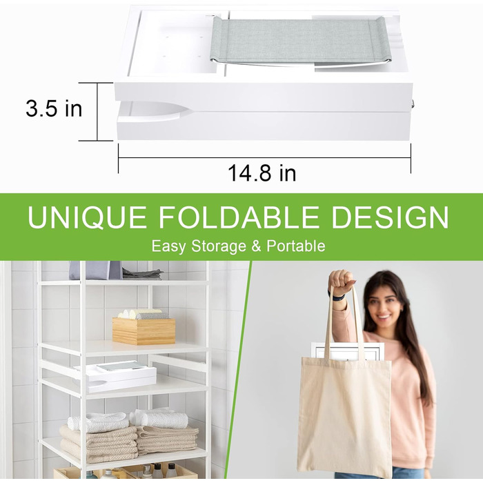 Підставка для ванни Artmalle, складаний столик з бамбука з тримачем для книги та келиха, мильниця в подарунок, для спа-салонів та читання